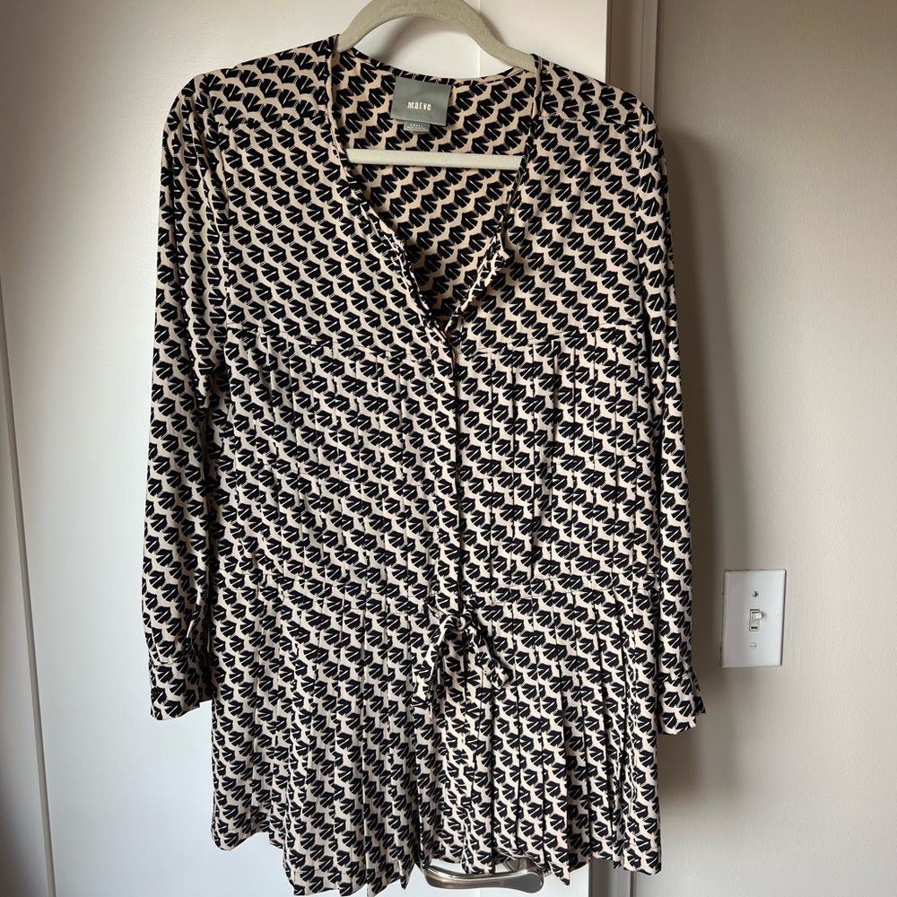 Maeve Button town tie tunic size small from Anthropologie